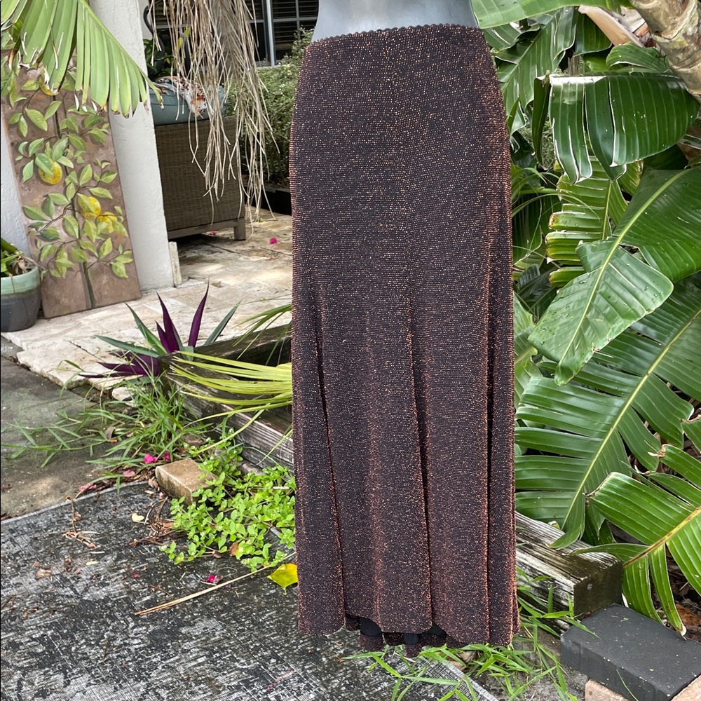 Soft Work metallic copper skirt